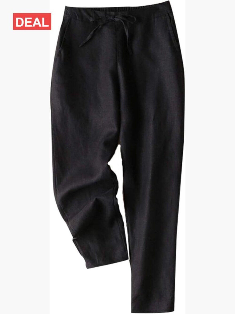 High Waisted Drawstring Linen Jogger Pants Summer Beach Casual